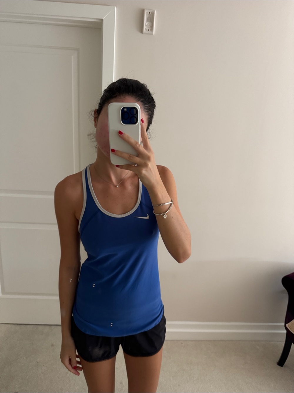 Nike Royal Blue Racerback Tank with White Trim
